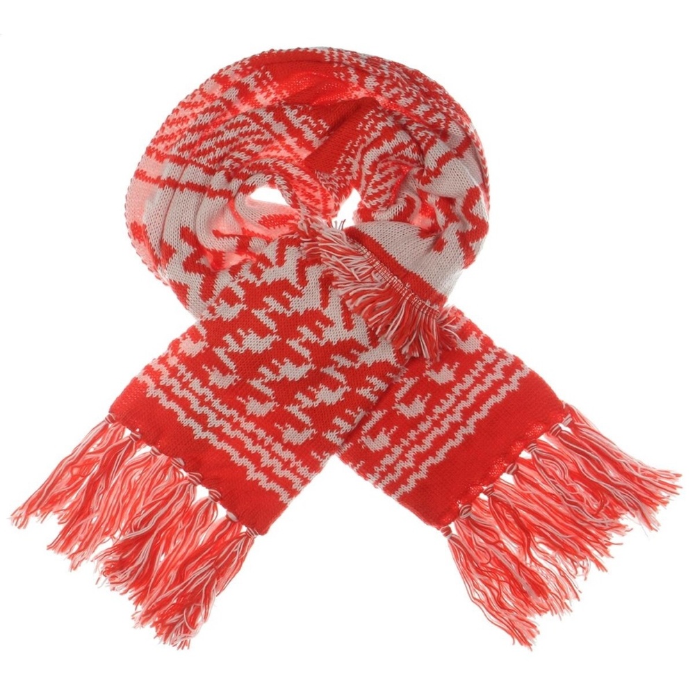 Free People Red and White Knit Scarf - Picture 8 of 8